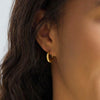 Gold Stainless Steel Moon Hoop Earrings