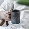 Coarse Pottery Mug with Wooden Handgrip