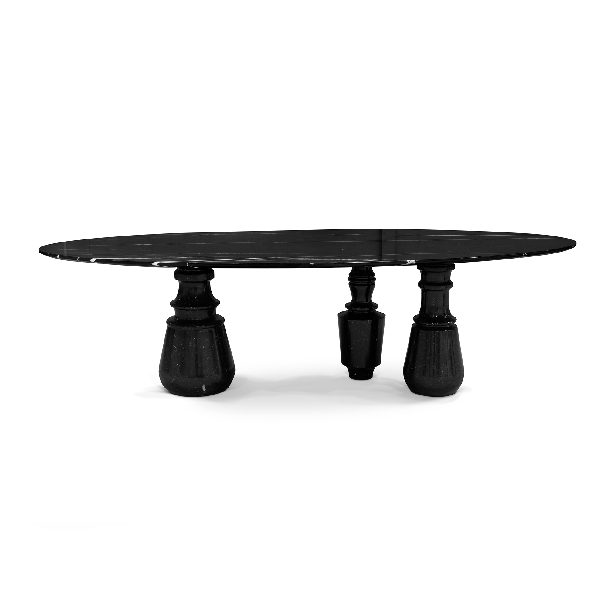 Pietra Oval XL Nero Marquina Dining Table