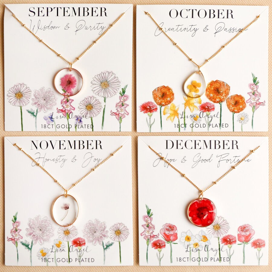 Birth Month Flower Necklace | Vivi Sun Jewelry